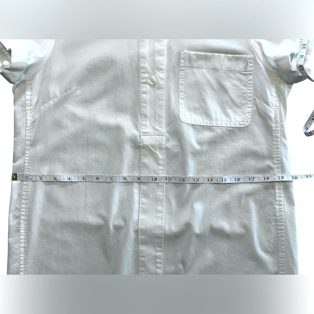EUC J. CREW 100% Cotton White Button Front Short Sleeve Shift/Shirt Dress Size 6 - Picture 11 of 12